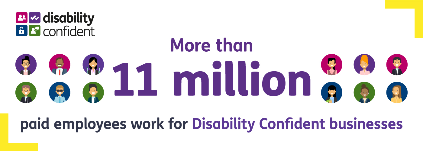 Image caption says more than 11 million paid employees work for Disability Confident businesses.