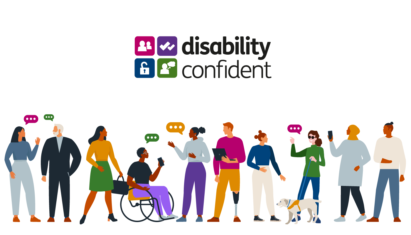 disabled people talking and working